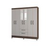 Guarda Roupa Multi com 6 Portas e 2 Gavetas Poquema Chocolate/offwhite - 2