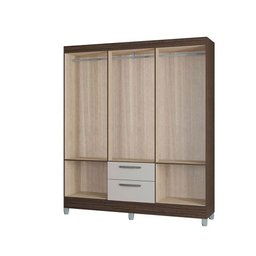 Guarda Roupa Multi com 6 Portas e 2 Gavetas Poquema Chocolate/offwhite - 3