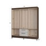 Guarda Roupa Multi com 6 Portas e 2 Gavetas Poquema Chocolate/offwhite - 5