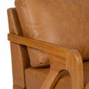 Ver imagem 5 de Kit 2 Poltronas Mona Luxo Madeira Maciça Corino Caramelo para Sala de Estar Decorativa Moderna