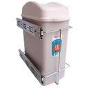 Ver imagem 4 de Kit Gaveta Aramada Fruteira 28x31cm Lixeira Deslizante Cozinha 8,8l Cinza
