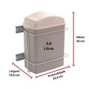 Ver imagem 3 de Kit Gaveta Aramada Fruteira 28x31cm Lixeira Deslizante Cozinha 8,8l Cinza