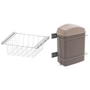 Ver imagem 1 de Kit Gaveta Aramada Fruteira 28x31cm Lixeira Deslizante Cozinha 8,8l Cinza