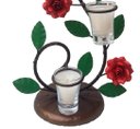Ver imagem 4 de Castiçal De Rosas Artesanal Rustico De Varias Cores Lindo Para Decorar Em Casa - Vermelho Claro