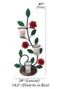 Ver imagem 2 de Castiçal De Rosas Artesanal Rustico De Varias Cores Lindo Para Decorar Em Casa - Vermelho Claro