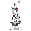Ver imagem 2 de Castiçal Rustico Artesanal Com Flores De Ferro De Varias Cores Para Decoração - Vermelho Claro