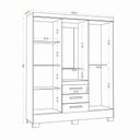 Ver imagem 2 de Roupeiro Casal Paris 4 Portas 3 Gavetas MDF com Espelho Atacama Aramóveis 163.2cm