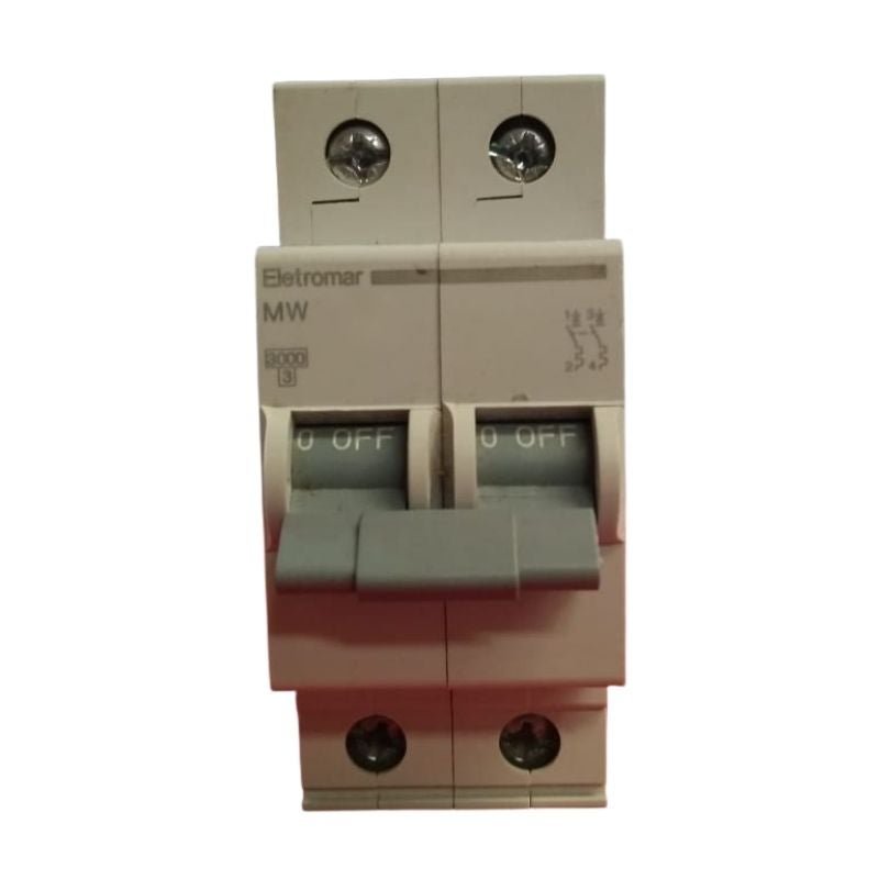 DISJUNTOR DIN ELETROMAR MW210E - 2 X 10A CURVA C - 2