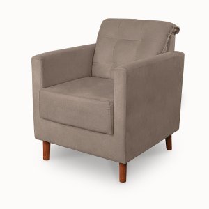 Poltrona Cadeira Angelina Suede Capuccino