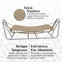 Ver imagem 3 de Rede Suspensa Moderna em Trico Nautico com Pintura Eletrostatica Bege