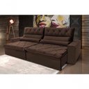 Ver imagem 7 de Sofá Retrátil Reclinável França 2,10m Suede Velut Marrom Molas no Assento - King House
