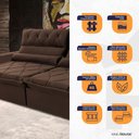 Ver imagem 5 de Sofá Retrátil Reclinável França 2,10m Suede Velut Marrom Molas no Assento - King House