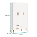 Ver imagem 5 de Quarto Isis Berço Americano 2 em 1 + Comoda Sapateira 1 Porta 4 Gavetas + Guarda Roupa - Areia Fosco