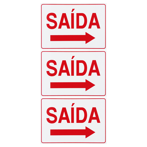 Combo 6 Placas De Sinalização Saída Com Seta Para Direita 30x20 Acesso - S-211 F9e