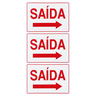 Combo 6 Placas De Sinalização Saída Com Seta Para Direita 30x20 Acesso - S-211 F9e - 1