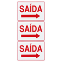 Ver imagem 1 de Combo 6 Placas De Sinalização Saída Com Seta Para Direita 30x20 Acesso - S-211 F9e
