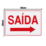 Combo 6 Placas De Sinalização Saída Com Seta Para Direita 30x20 Acesso - S-211 F9e - 2