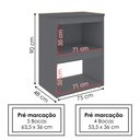 Ver imagem 3 de Balcao com Tampo para Forno e Cooktop 75 cm Adriana Cinza Reajl