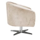 Ver imagem 4 de Kit 2 Poltronas Giratória Stella Suede Bege Base Giratória Cromada - D'rossi