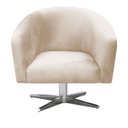 Ver imagem 3 de Kit 2 Poltronas Giratória Stella Suede Bege Base Giratória Cromada - D'rossi