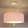 Lustre Pendente Com Cristal Cúpula Rosa 40x15 2E27 - 2