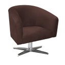 Ver imagem 2 de Kit 2 Poltronas Giratória Stella Suede Marrom Base Giratória Cromada - D'Rossi