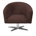 Ver imagem 3 de Kit 2 Poltronas Giratória Stella Suede Marrom Base Giratória Cromada - D'Rossi