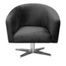Kit 2 Poltronas Giratória Stella Suede Preto Base Giratória Cromada - D'Rossi - 2