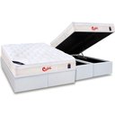 Ver imagem 1 de Cama Box Baú King: Colchão Molas Pocket Ensacadas Castor Gold Star Vitagel + Base White(193x203)