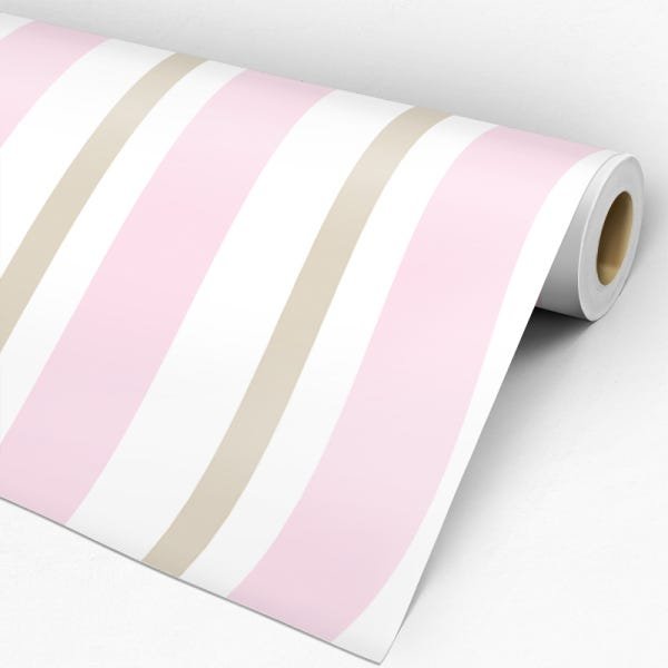 Papel de Parede Adesivo Listrado Rosa - 113 - 3