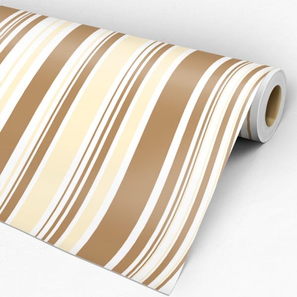 Papel de Parede Adesivo Listrado Marrom e Bege - 088 - 3