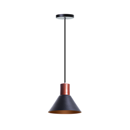 Kit 3 Lustres Pendente Costa Rica 17cm Preto Com Cobre Mesa Balcão Gourmet - 3