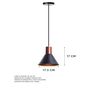 Kit 3 Lustres Pendente Costa Rica 17cm Preto Com Cobre Mesa Balcão Gourmet - 2