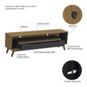 Ver imagem 5 de Rack Para TV 65 Polegadas Retrô Com Led e 2 Gavetas MDF e Mdp 175cm Pés Em Madeira Maciça Duo