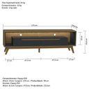 Ver imagem 4 de Rack Retrô para TV até 65 Polegadas com LED MDF 175cm Pés em Madeira Maciça 2 Gavetas e Duo
