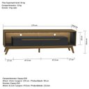 Ver imagem 3 de Rack Retrô para TV até 65 Polegadas com LED MDF 175cm Pés em Madeira Maciça 2 Gavetas e Duo