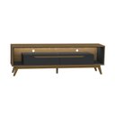 Ver imagem 2 de Rack Para TV 65 Polegadas Retrô Com Led e 2 Gavetas MDF e Mdp 175cm Pés Em Madeira Maciça Duo