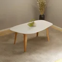 Ver imagem 1 de Mesa de Jantar Orgânica Mdf 180cm Off White/freijó Tm88