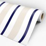 Papel de Parede Adesivo Listrado Azul e Bege - 083 - 3