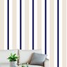 Papel de Parede Adesivo Listrado Azul e Bege - 083 - 1