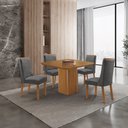 Ver imagem 4 de Mesa de Jantar Eloise 90cm Tampo MDF Laminado Canto Copo com 4 Cadeiras Carolina