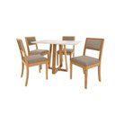 Ver imagem 2 de Conjunto Sala de Jantar Elma Premium Madeira Maciça C/ Tampo Madeirado C/ Vidro 120x80cm e 4