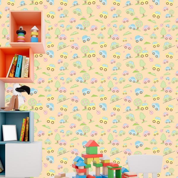 Papel de Parede Adesivo Infantil Carrinho - 007 - 1