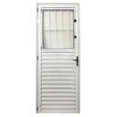 Ver imagem 1 de Porta de Giro Alumínio Branco Social c/Grade Veneziana 2V Maxx - 210x80 - Direita