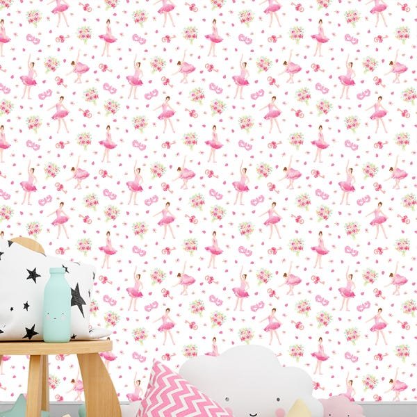 Papel de Parede Adesivo Infantil Bailarinas - 107 - 1