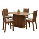 Ver imagem 2 de Conjunto Sala de Jantar Madesa Luana Mesa Tampo de Madeira com 4 Cadeiras Rustic/Floral Hibiscos Cor