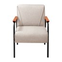 Ver imagem 2 de Kit 2 Poltronas Decorativas Jade Braços Fixo para Sala de Estar, Recepção - Linho Bege