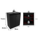 Ver imagem 3 de Balcão Escritório com Chave Multimóveis Cr25046 Preto