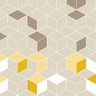 Papel de Parede Adesivo Geométrico Cubos Bege Amarelo - 097 - 2