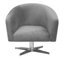 Ver imagem 3 de Kit 2 Poltronas Giratória Stella Suede Grafite Base Giratória Cromada - D'Rossi